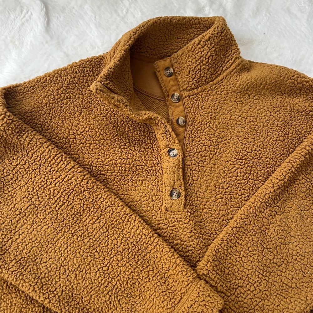 Aerie Women's Brown Zip-Up Sweater - Picture 4 of 8